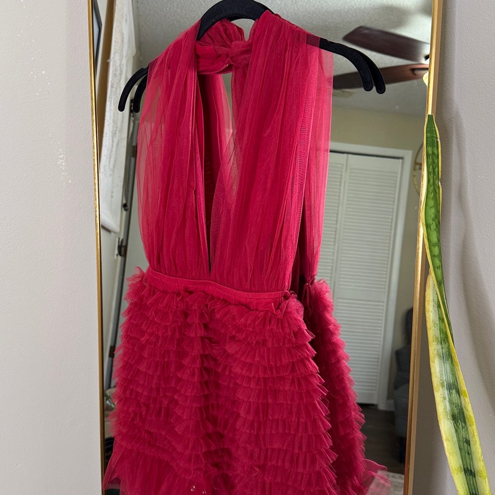 Meshki Minka Ruffle Halter Dress NWOT - Picture 8 of 11